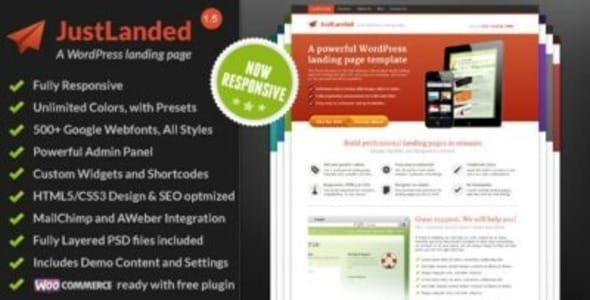 JustLanded – WordPress Landing Page Theme