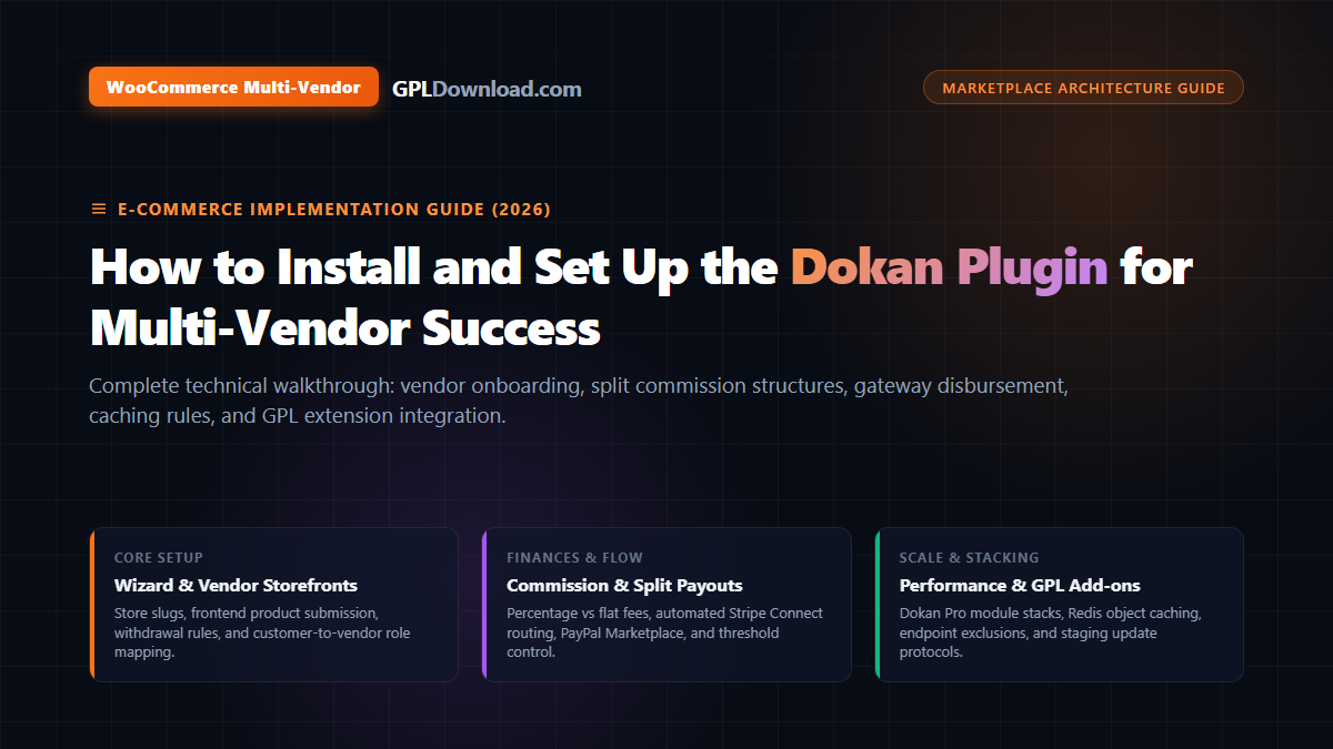 How to install and set up the dokan plugin to launch a woocommerce multi vendor marketplace guide
