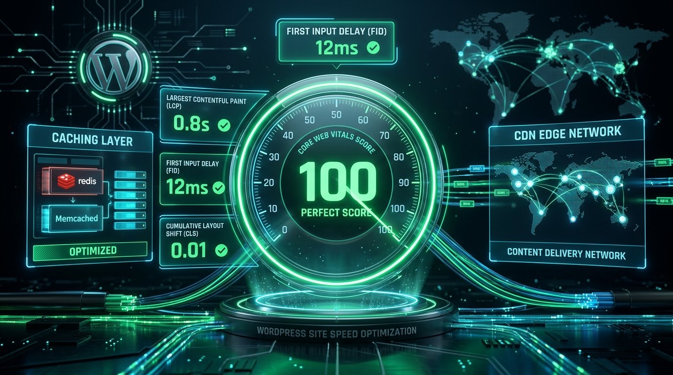 WordPress Core Web Vitals 100 performance score and caching plugins optimization